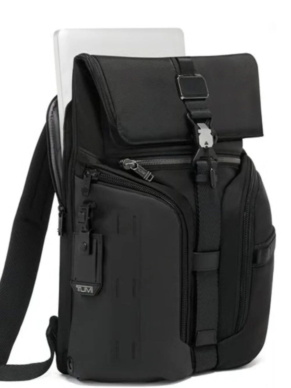 TUMI Alpha Bravo Logistics Flap Lid Backpack New in Black Color